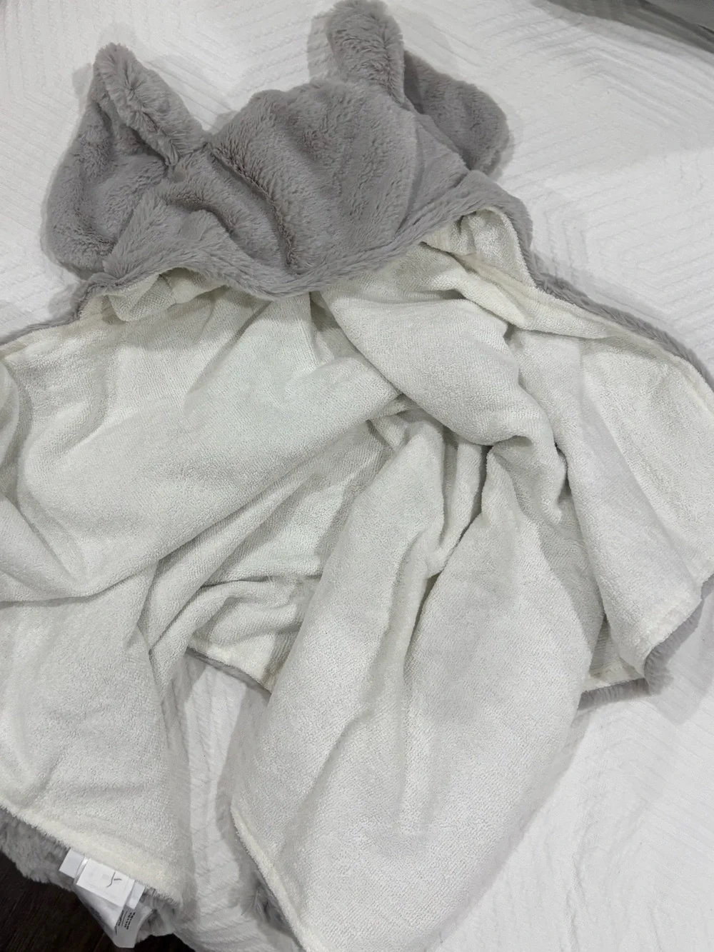Pottery Barn Kids Faux Fur Elephant Baby Hooded Towel